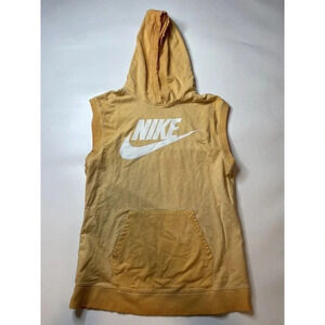 Nike Sleeveless Sweatshirt Orange Hoodie Women’s Size Large Athletic Active Gym
